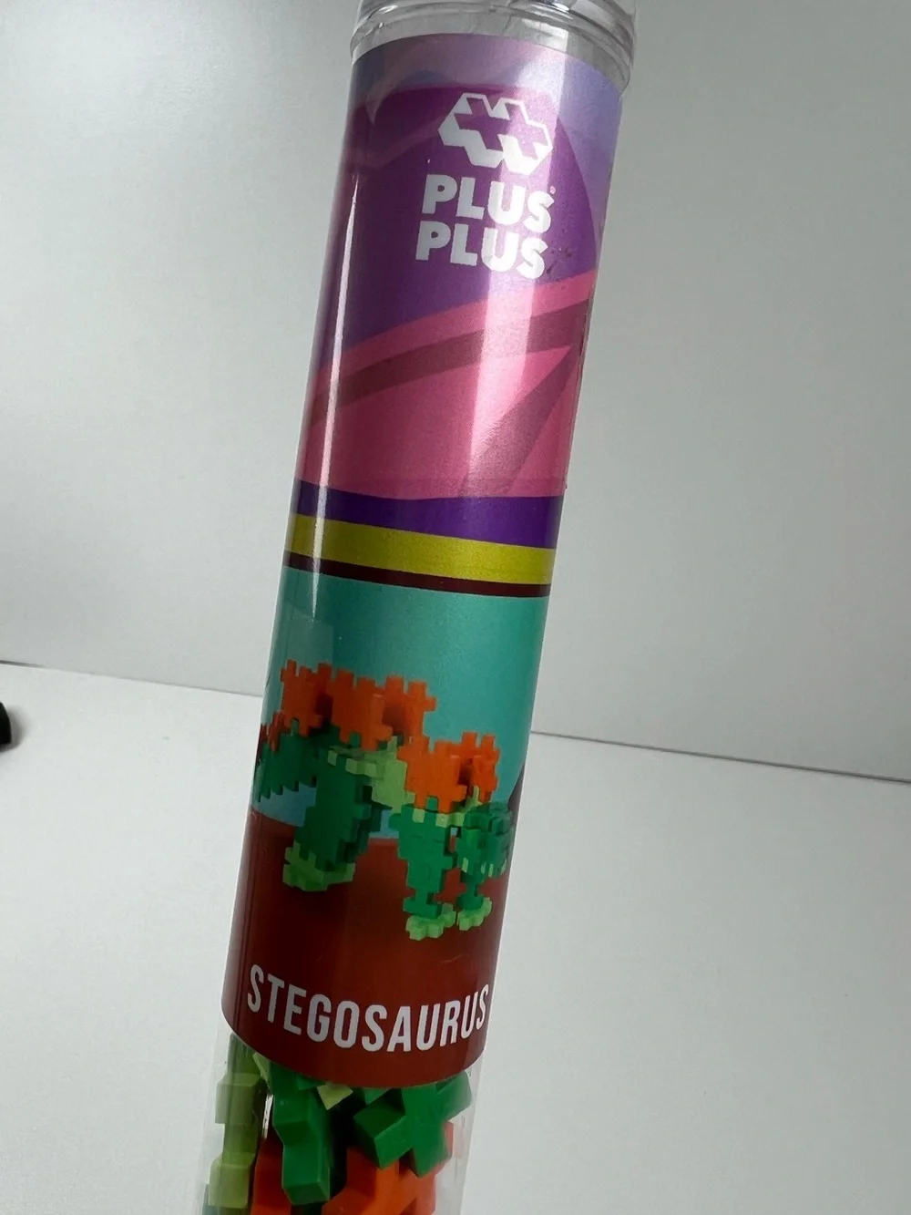 PLUS PLUS Stegosaurus Maker Tube Mini Building Blocks STEM Toy Dinosaur Like New